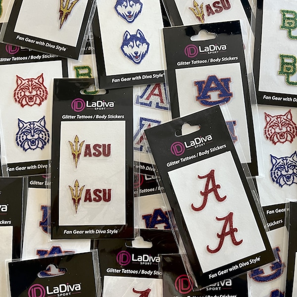 Game Day Glitter Body Stickers A-C