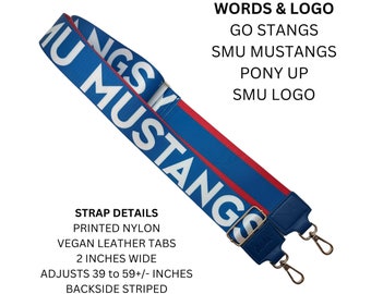 SMU 2" - Licensed - Go Stangs | Game Day | Clear Bag | Stadium Strap | College | Crossbody | Back to School | Gifts | Tailgate | Stadium