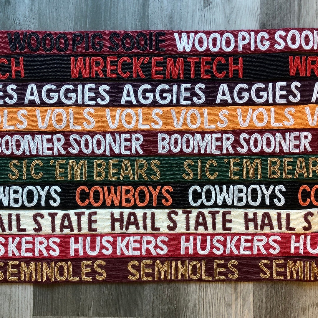 Beaded Game Day Straps Licensed School Straps Stadium Straps University Gifts Back to School