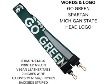 MICHIGAN STATE 2" - Licensed - Go Spartans | Game Day | Clear Bag | Stadium Strap | College Strap | Crossbody | Back to School | Stadium