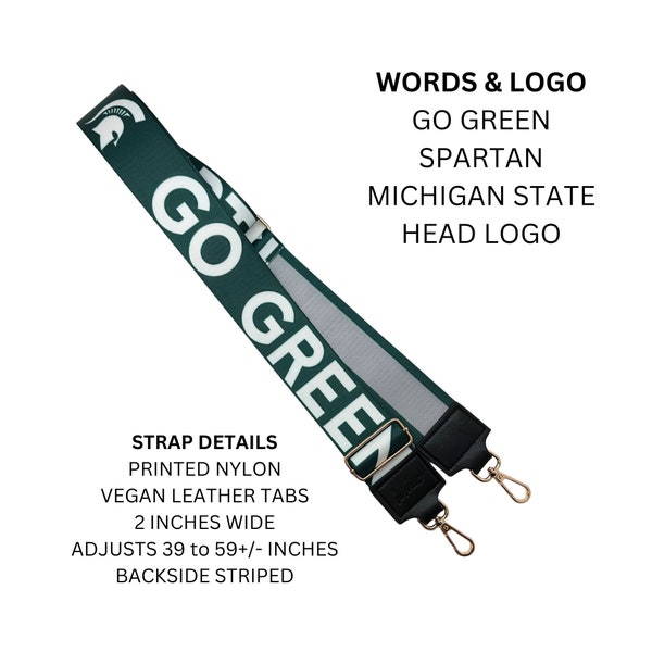 MICHIGAN STATE 2" - Licensed - Go Spartans | Game Day | Clear Bag | Stadium Strap | College Strap | Crossbody | Back to School | Stadium