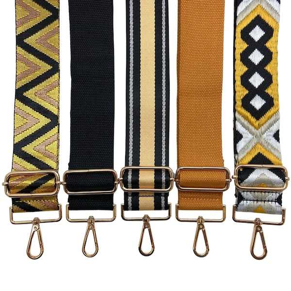 Black & Yellow Strap Collection | Purse Straps | Game Day | Stadium Strap | Gifts | Back to School | Football