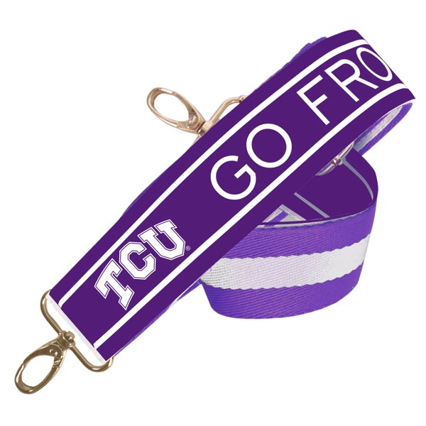 TCU - Licensed - Go Frogs | Game Day | Clear Purse | Stadium Strap | College Strap | Crossbody | Back to School | Gifts | TCU purse strap