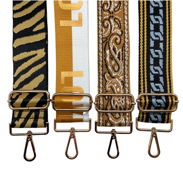 Black & Yellow Strap Collection | Purse Straps | Game Day | Stadium Strap | Gifts | Back to School | Football