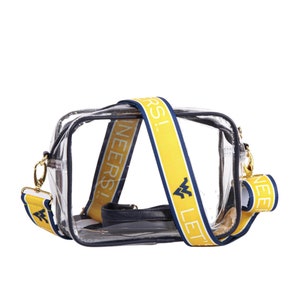 WEST VIRGINIA - Licensed - Let's Go Mountaineers! | Game Day | Clear Purse | Adjustable Strap | Back to School | Stadium Approved | Gifts