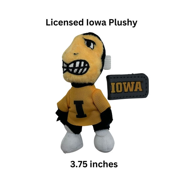 Iowa Herky the Hawk Plushie | Gifts | Mini Stuffed Mascot | College Mascot | Back to School | Graduation | Back Pack Accessory