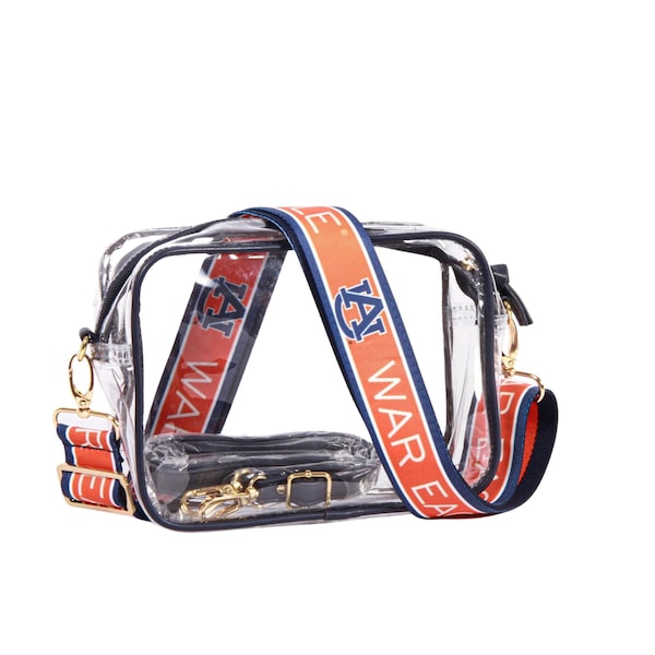 AUBURN - Licensed - War Eagle | Game Day | Clear Purse | Adjustable Strap | Back to School | Stadium Approved | Gifts | Crossbody | Spirit
