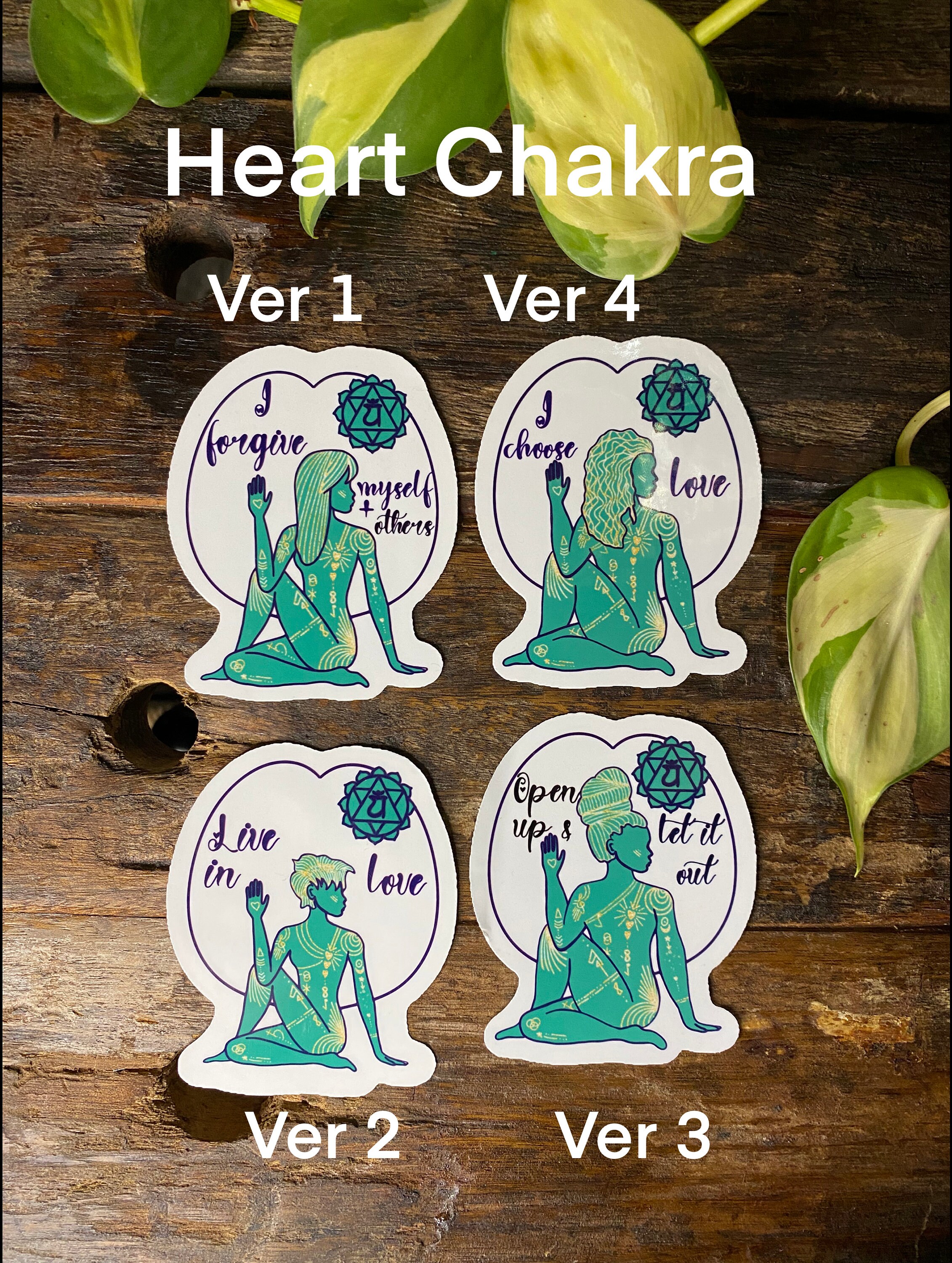 3 Inch Chakra Sticker Pack -7 Stickers Fun Yoga Girl Woman Hippie Boho ...