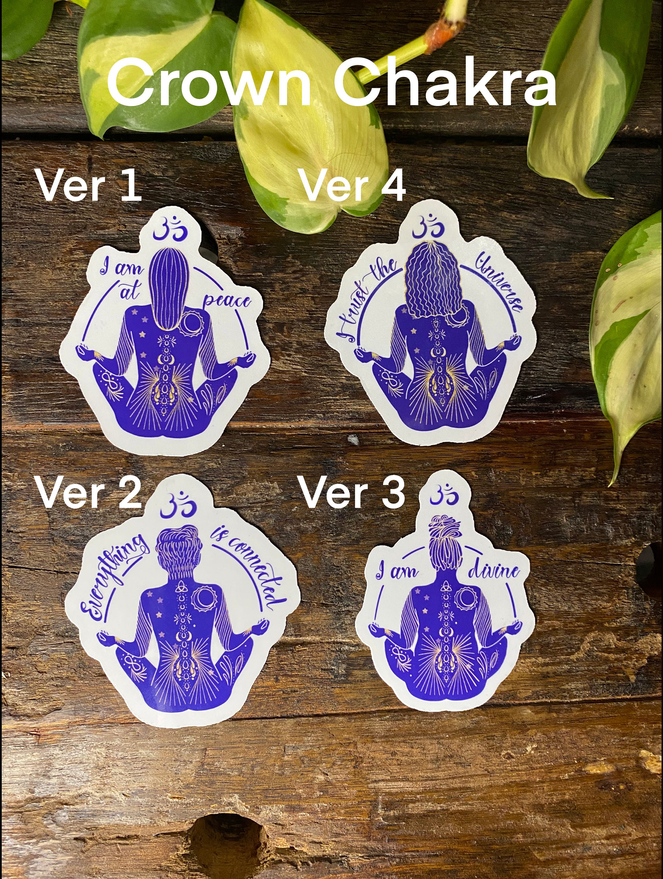 3 Inch Chakra Sticker Pack -7 Stickers Fun Yoga Girl Woman Hippie Boho ...