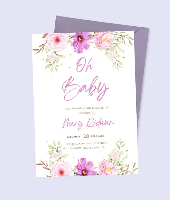 Baby Shower Invitation Baby Shower Template Printable - Etsy