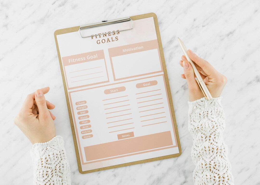 Fitness Goal Planner Printable, Fitness Goal Tracker, Monthly Fitness