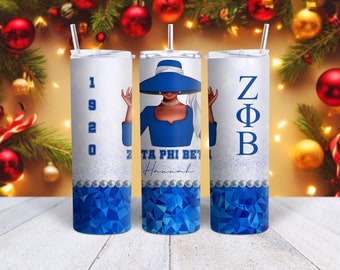 Customized Tumbler Zeta Phi Beta Tumbler Wrap PNG Sorority Gift ZPB 1920, Fraternity Tumbler Sublimation Skinny 20oz Straight Digital