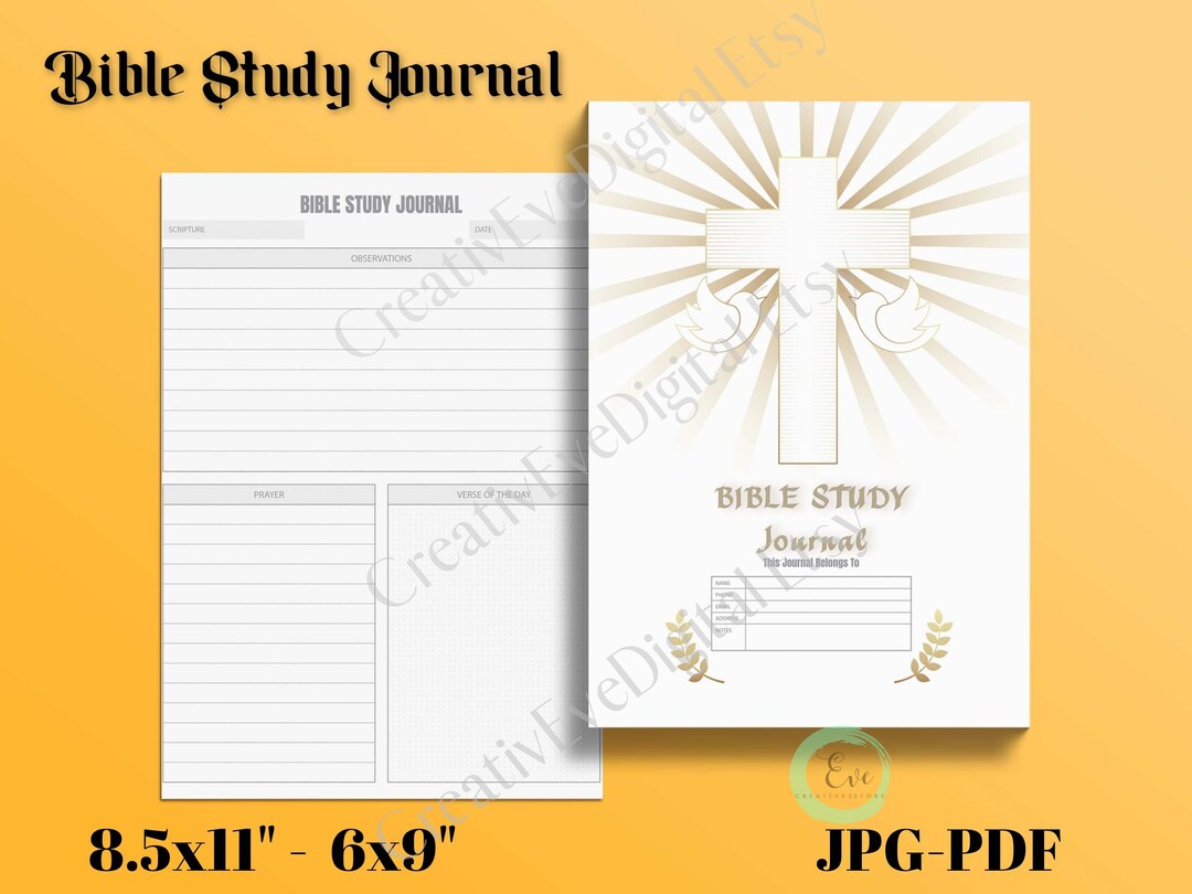 Bible Study Journal Printable PDF &amp; JPG, Christian Faith Journal, Bible ...