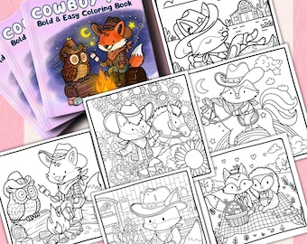 Dibujos para colorear de un zorro vaquero: estilo western audaz (Descarga PDF Vol. 5)