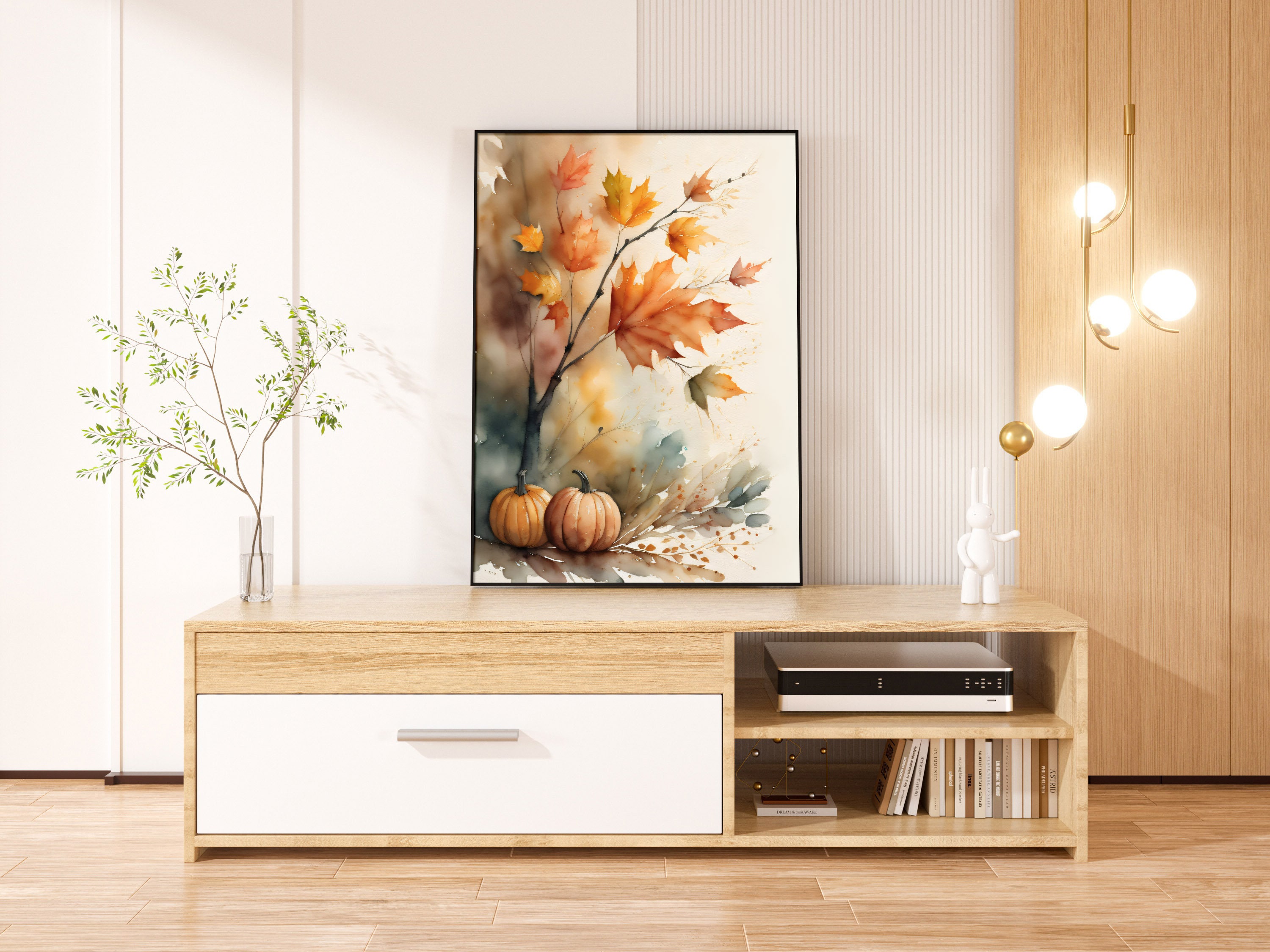 Fall Decor Prints Set of 3, Farmhouse Autumn Printable Tree Leaves Art ...