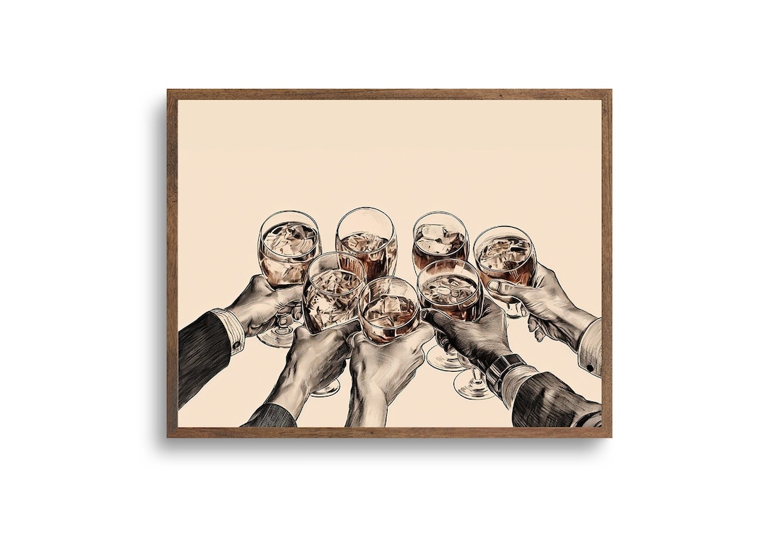 Cheers Print Decor Bar Cart Art Wall Printable Unique Cheers Bar Sign