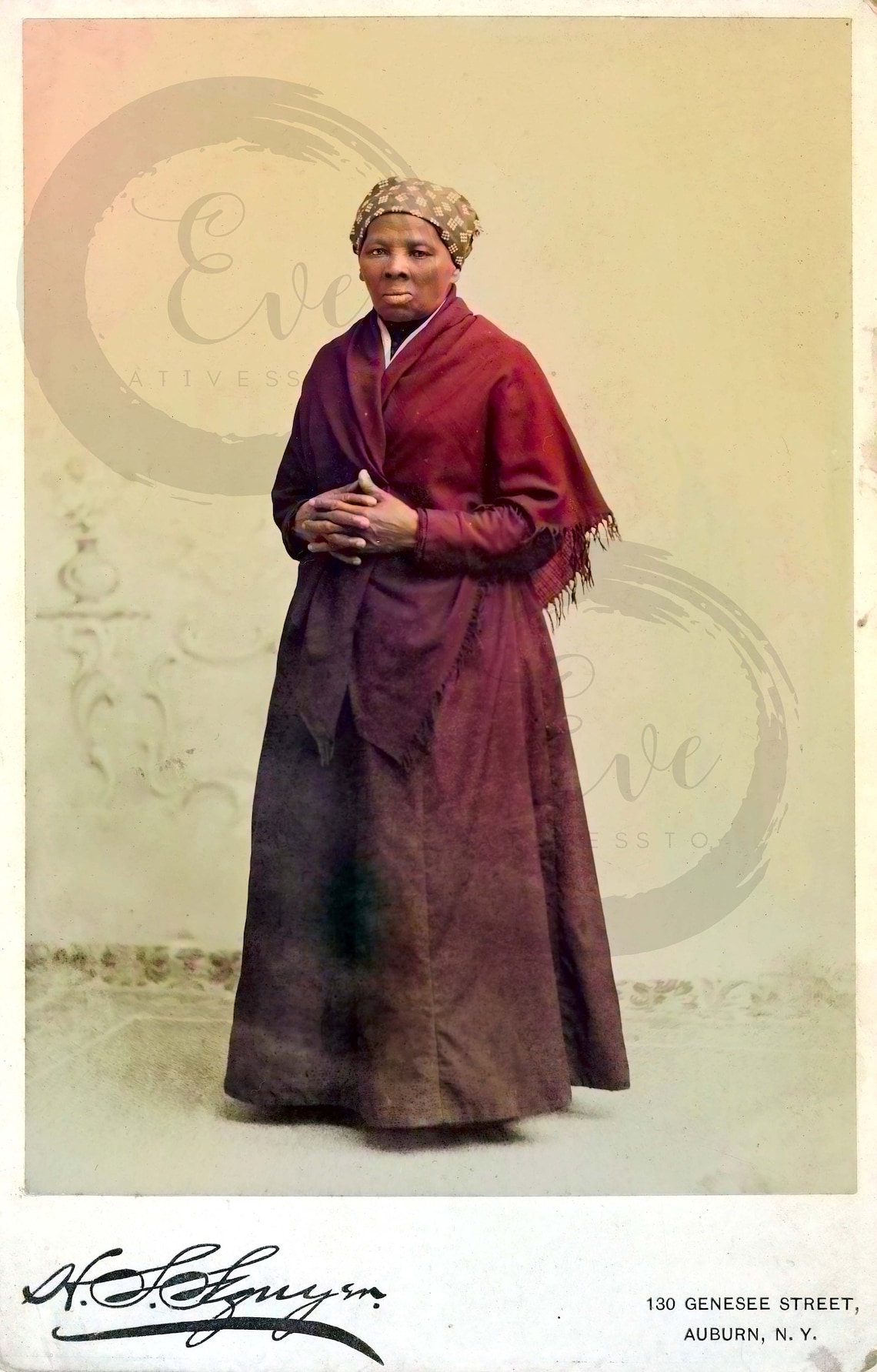 Harriet Tubman Colored High Quality Reproduced Wall Art Etsy