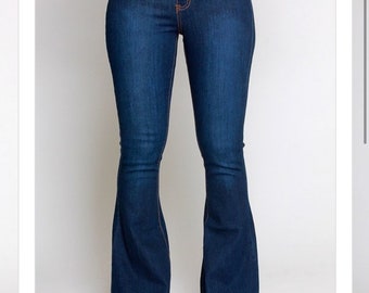 Button Down Bell Bottom Jeans, Bell Bottom Jeans Woman, High Waisted Jeans,  -  Australia