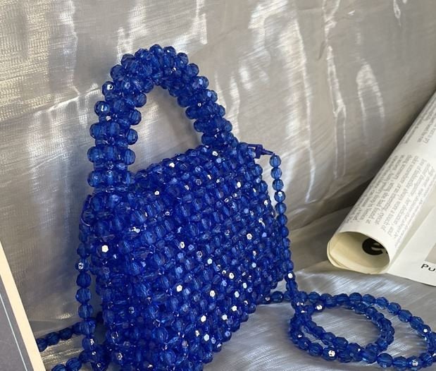 Long Chain Bead Bag Hand-woven Handbags Unique Design Ladies - Etsy