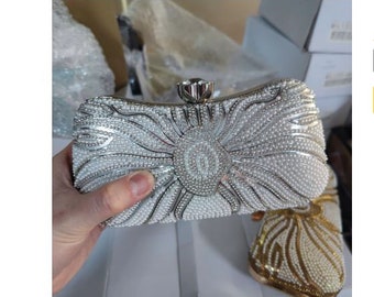 Pearl Wedding Clutch- Available in Silver Only
