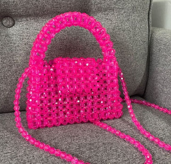 Long Chain Bead Bag Hand-woven Handbags Unique Design Ladies - Etsy