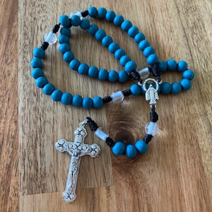 Teal & Crystal Quartz Catholic Rosary