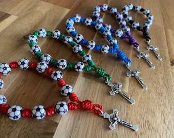 Soccer Catholic Decade Rosary with St. Benedict Crucifix