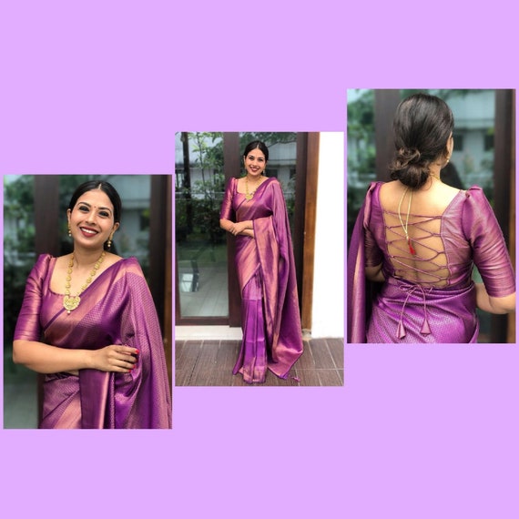 matching blouse for violet saree
