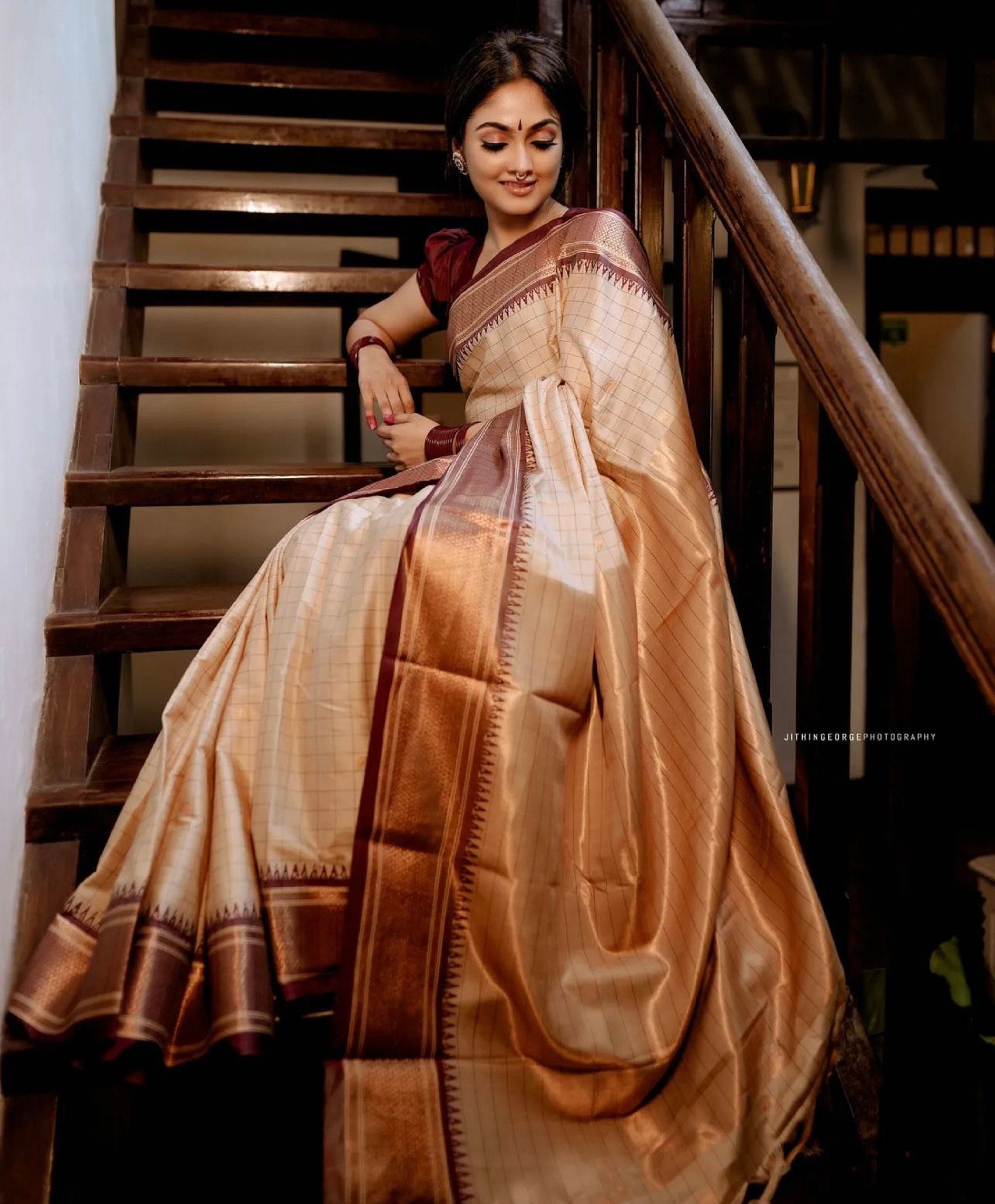 12+ Saree Golden Color