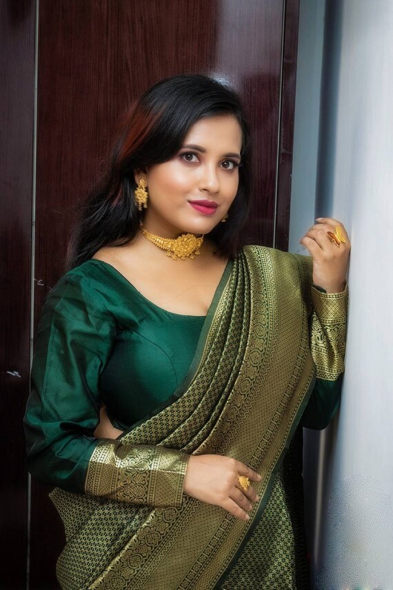 Green saree deals wedding