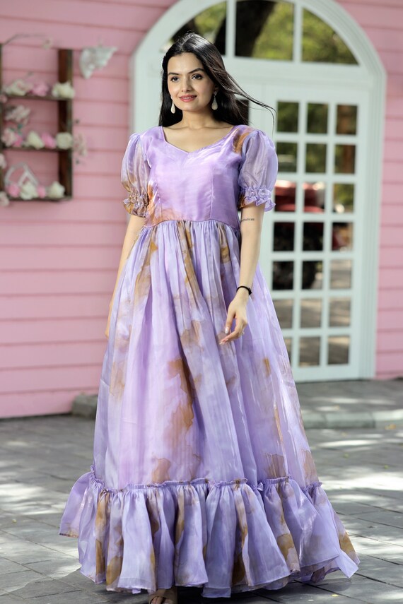Lavender Color Gown Indian Dress Anarkali Suit Wedding Suit Designer Gown  Traditional Gown Partywear Gown Printed Gown Bridal Gown, RR-573 - Etsy  Hong Kong