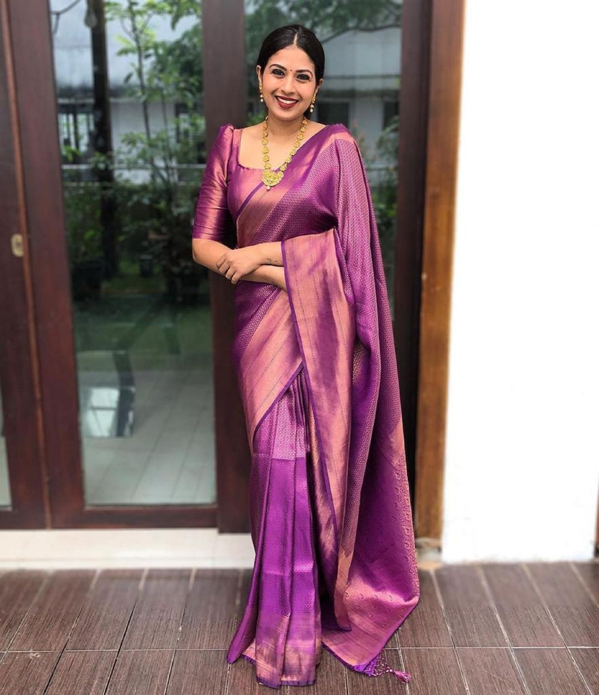 Banarasi wedding deals saree purple