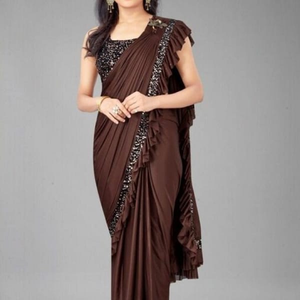 Coffee Color Saree - Etsy