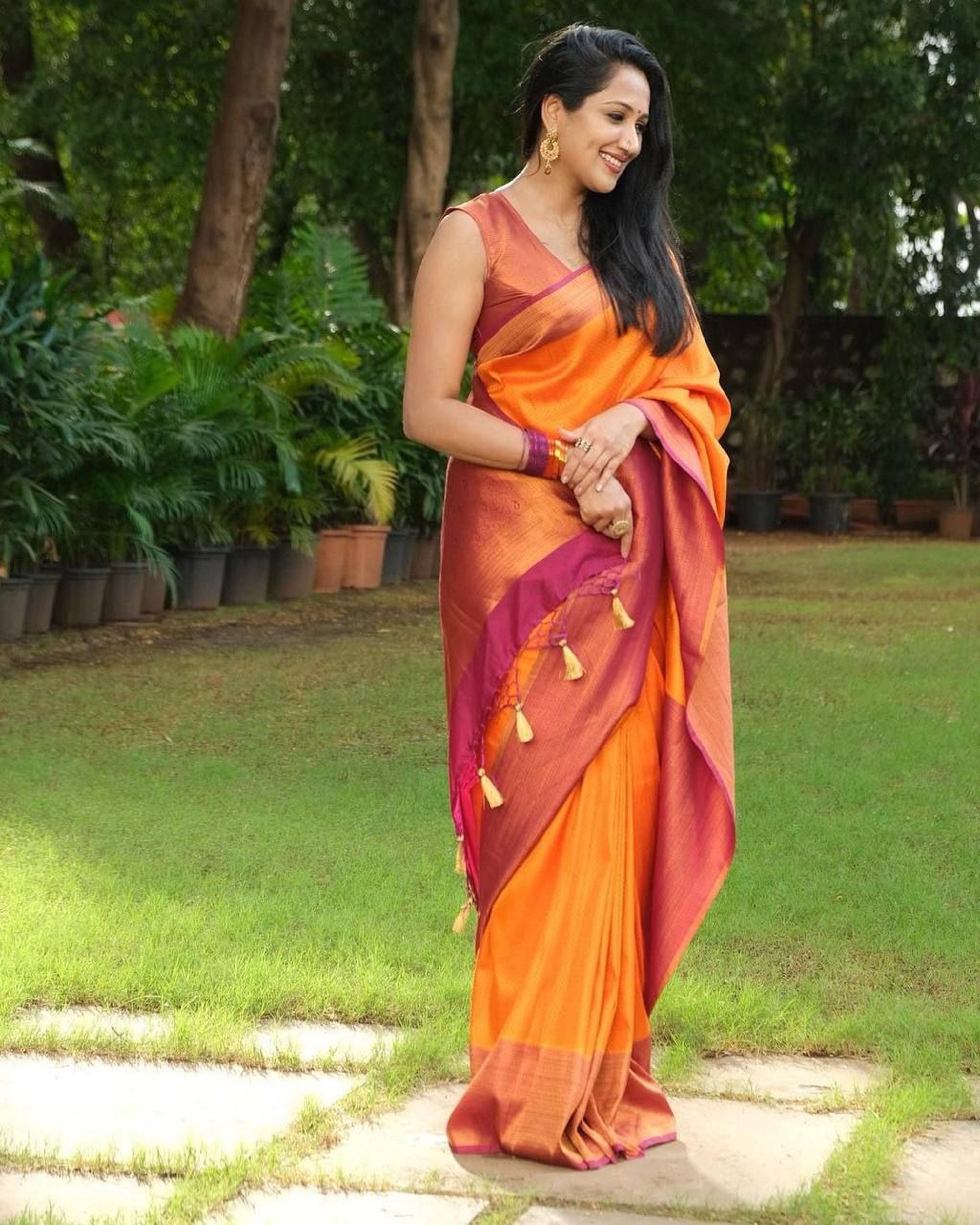  Sari para mujer Banarasi Art Silk Woven Sari  Regalo de boda  étnico indio Sari con blusa sin coser, Oro : Ropa, Zapatos y Joyería