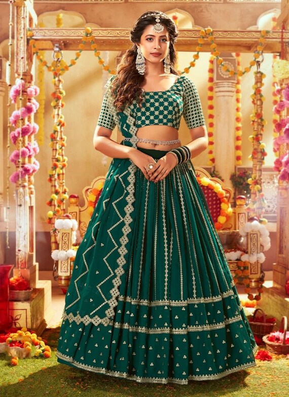 Green lehenga best sale choli