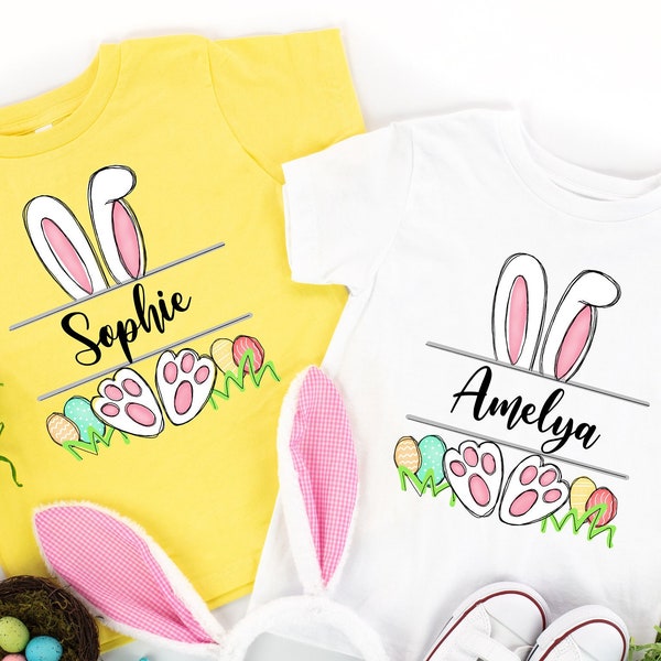 Custom Easter Bunny Shirt, Personalized Easter Name Shirt, Cute Bunny Shirt, Custom Easter Shirt, Custom Shirt, Easter Monogram Shirt