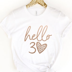 Hello 30 Leopard Heart Shirt, 30th Birthday Shirt, Thirtieth Birthday Tee, Birthday Trip Shirt, 30th Birthday Tee, 30th Birthday Gift