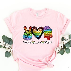 Peace Love Pop It Shirt Rainbow Push Fidget Ice-cream Poppin | Etsy