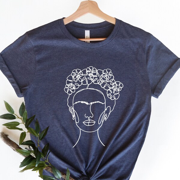Face Line Art Shirt, Frida Shirt, Frida Kahlo, Frida Line Art Shirt, Kahlo Tshirt, Face Line Art Tee, Minimalist Shirt, Minimalistic Design