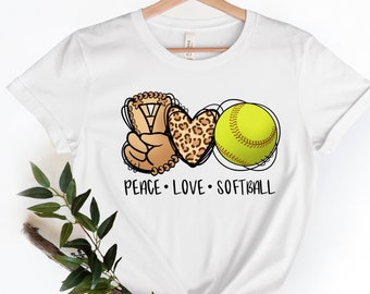 Peace Love Softball Shirt, Softball Mom Shirt, Game Shirt, Softball Tshirt, Catcher Shirt, Softball Shirt, Catcher Softball