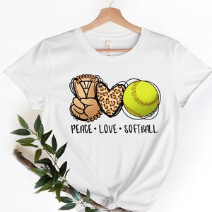 Peace Love Softball Shirt, Softball Mom Shirt, Game Shirt, Softball Tshirt, Catcher Shirt, Softball Shirt, Catcher Softball