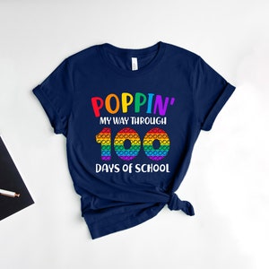 Poppin My Way Through 100 Days of School, 100 Days of School Shirt, 100th Day of School Shirt, Teacher Shirt, Zooming School Shirt image 3