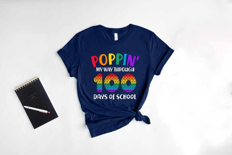 Poppin My Way Through 100 Days of School, 100 Days of School Shirt, 100th Day of School Shirt, Teacher Shirt, Zooming School Shirt image 3