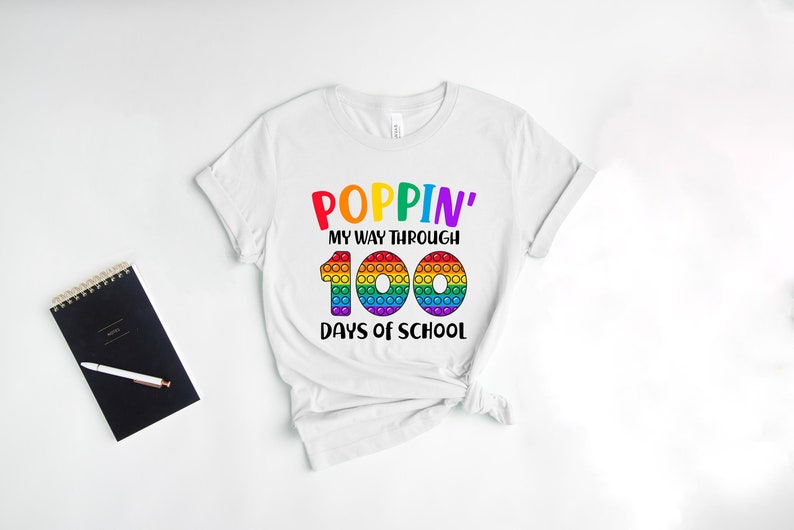 Poppin My Way Through 100 Days of School, 100 Days of School Shirt, 100th Day of School Shirt, Teacher Shirt, Zooming School Shirt image 1