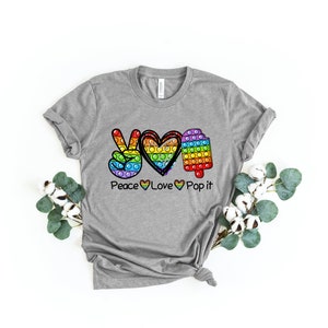 Peace Love Pop It Shirt Rainbow Push Fidget Ice-cream Poppin - Etsy