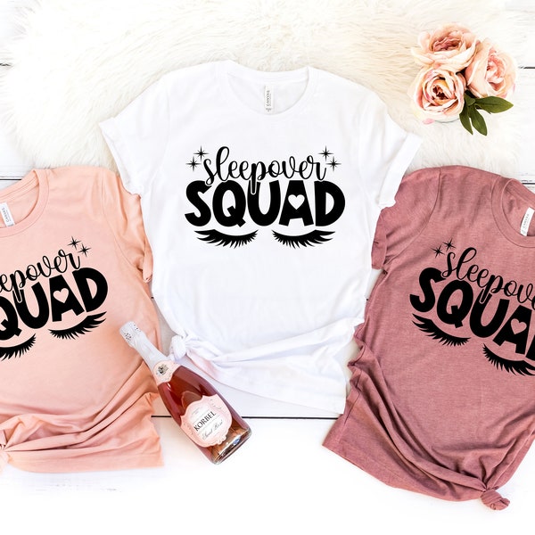 Sleepover Squad Shirt, Sleepover Shirt, Girls Sleepover Shirt, Party Shirt, Matching Shirts, Girls Party Shirts, Sleepover Pajama Shirts