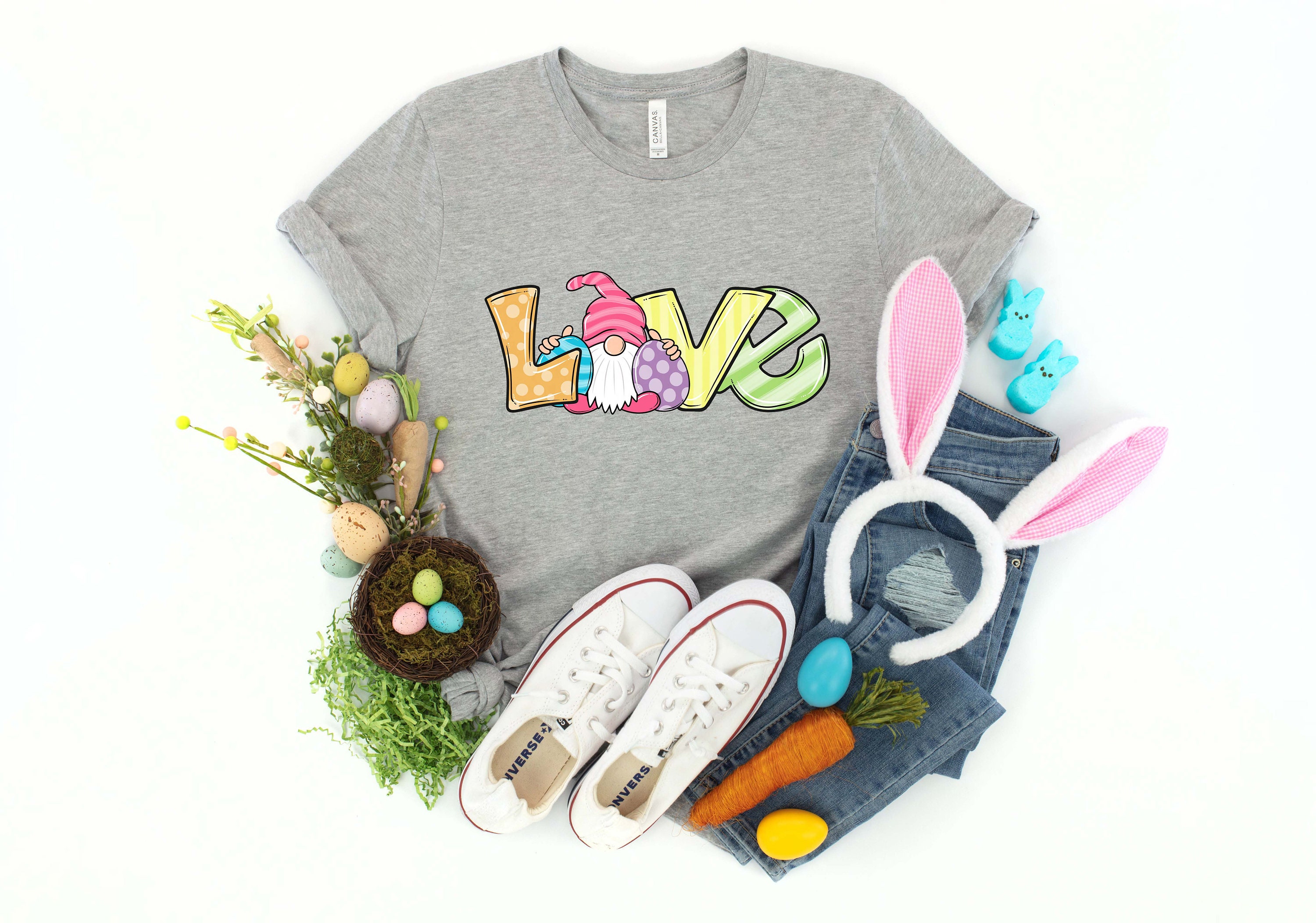 Discover Easter Love Gnome Shirt, Love Gnome Shirt, Easter Gnome Shirt, Easter Love T-Shirt