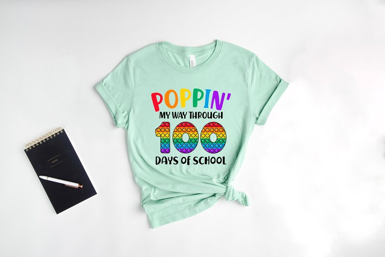 Poppin My Way Through 100 Days of School, 100 Days of School Shirt, 100th Day of School Shirt, Teacher Shirt, Zooming School Shirt image 2