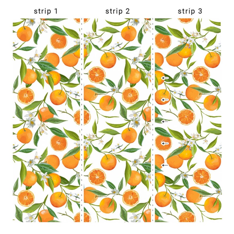 Nature Wallpaper Orange, Branches, Green Leaves, Bright Fruit Print Removable Peel and Stick Wallpaper Wall Mural 957 image 4