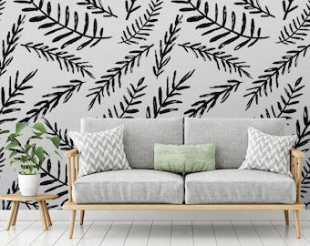 Olive Branches Wallpaper #966 | Removable Wallpaper, Temporary Wallpaper, Traditional Wallpaper, Peel & Stick Wallpaper